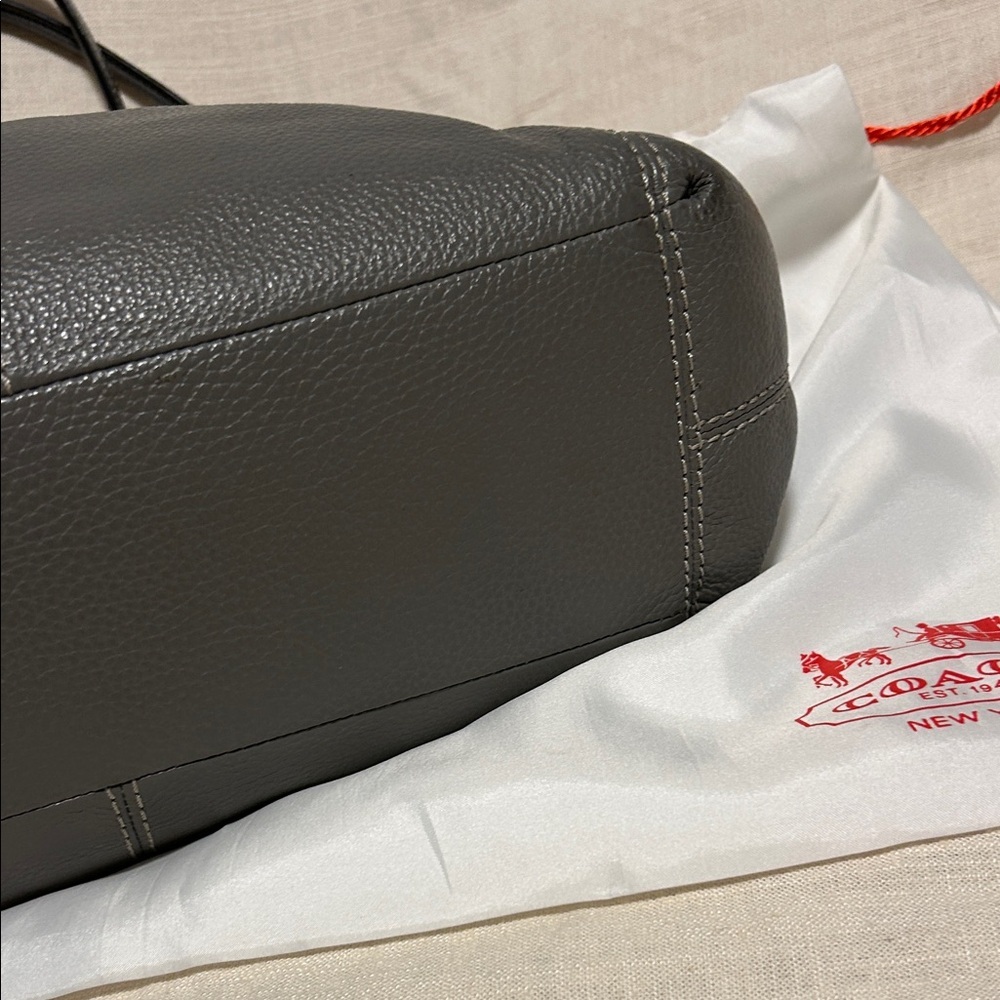 Coach  Gray Leather Shoulder Bag - Picture 6 of 11